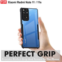 VAKIBO Super Premium Black Border Transparent Case With Corner Protection & Camera Protection Suitable for Mi Redmi Note 11