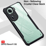 VAKIBO Best Selling Black and Transparent Coloured Made With Soft TPU and Acrylic Back Cover Case With 4 Corner and Camera Protection Suitable for Oppo Reno11