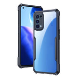 VAKIBO Best Selling Black and Transparent Coloured Made With Soft TPU and Acrylic Back Cover Case With 4 Corner and Camera Protection Suitable for Oppo Reno 5