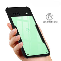 VAKIBO Best Selling Black and Transparent Coloured Made With Soft TPU and Acrylic Back Cover Case With 4 Corner and Camera Protection Suitable for Google Pixel 8A