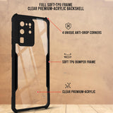 VAKIBO Best Selling Black and Transparent Coloured Made With Soft TPU and Acrylic Back Cover Case With 4 Corner and Camera Protection Suitable for Samsung Galaxy S20 Ultra