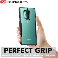 VAKIBO Best Selling Black and Transparent Back Cover Case Made With Soft TPU and Acrylic With 4 Corner and Camera Protection Suitable for OnePlus 8 Pro