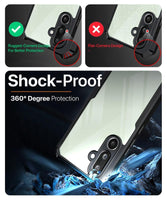 VAKIBO Best Selling Black and Transparent Coloured Made With Soft TPU and Acrylic Back Cover Case With 4 Corner and Camera Protection Suitable for Samsung Galaxy F56