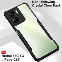 VAKIBO Super Premium Black Border Transparent Case With Corner Protection & Camera Protection Suitable for Mi Redmi 13C 4G