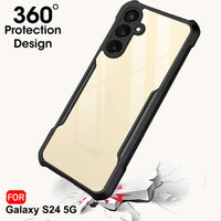 VAKIBO Super Premium Black Border Transparent Case With Corner Protection & Camera Protection Suitable for Samsung S24