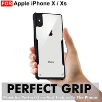 VAKIBO Super Premium Black Border Transparent Case With Corner Protection & Camera Protection Suitable for iPhone X