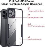 VAKIBO Best Selling Black and Transparent Coloured Made With Soft TPU and Acrylic Back Cover Case With 4 Corner and Camera Protection Suitable for iPhone 12 Pro Max
