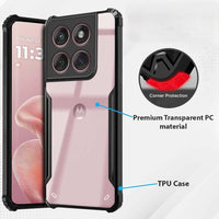 VAKIBO Super Premium Black Border Transparent Case With Corner Protection & Camera Protection Suitable for Moto Edge 60 Stylus