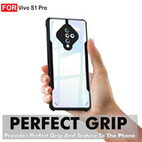 VAKIBO Best Selling Black and Transparent Coloured Made With Soft TPU and Acrylic Back Cover Case With 4 Corner and Camera Protection Suitable for Vivo S1 Pro