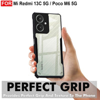 VAKIBO Super Premium Black Border Transparent Case With Corner Protection & Camera Protection Suitable for Mi Poco M6 5G