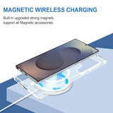 VAKIBO Megnatic Magsafe Transparent Coloured Soft with Hard back Back Cover Case With Camera Protection Ring Suitable for Samsung Galaxy S25 Ultra