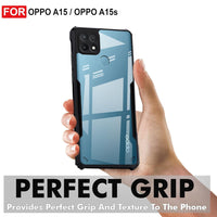 VAKIBO Best Selling Black and Transparent Coloured Made With Soft TPU and Acrylic Back Cover Case With 4 Corner and Camera Protection Suitable for Oppo A15