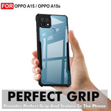 VAKIBO Best Selling Black and Transparent Coloured Made With Soft TPU and Acrylic Back Cover Case With 4 Corner and Camera Protection Suitable for Oppo A15