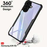 VAKIBO Best Selling Black and Transparent Coloured Made With Soft TPU and Acrylic Back Cover Case With 4 Corner and Camera Protection Suitable for Samsung Galaxy A36