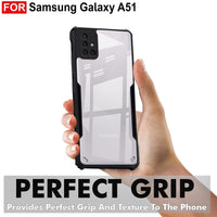 VAKIBO Best Selling Black and Transparent Back Cover Case Made With Soft TPU and Acrylic With 4 Corner and Camera Protection Suitable for Samsung Galaxy A51