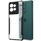 VAKIBO Best Selling Black and Transparent Back Cover Case Made With Soft TPU and Acrylic With 4 Corner and Camera Protection Suitable for Moto Edge 50