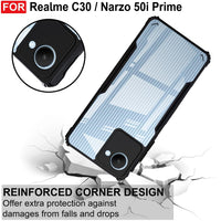 VAKIBO Super Premium Black Border Transparent Case With Corner Protection & Camera Protection Suitable for Realme Narzo 50i Prime