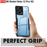 VAKIBO Super Premium Black Border Transparent Case With Corner Protection & Camera Protection Suitable for Mi Redmi Note 12 Pro 5G