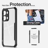 VAKIBO Best Selling Black and Transparent Coloured Made With Soft TPU and Acrylic Back Cover Case With 4 Corner and Camera Protection Suitable for Oppp Reno 13