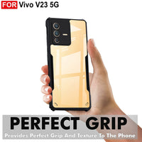 VAKIBO Super Premium Black Border Transparent Case With Corner Protection & Camera Protection Suitable for Vivo V23 5G