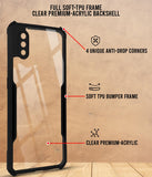 VAKIBO Best Selling Black and Transparent Coloured Made With Soft TPU and Acrylic Back Cover Case With 4 Corner and Camera Protection Suitable for Samsung Galaxy A01