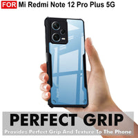 VAKIBO Super Premium Black Border Transparent Case With Corner Protection & Camera Protection Suitable for Mi Redmi Note 12 Pro Plus