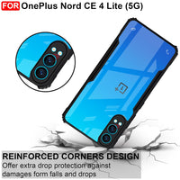 VAKIBO Best Selling Black and Transparent Coloured Made With Soft TPU and Acrylic Back Cover Case With 4 Corner and Camera Protection Suitable for OnePlus CE4 Lite