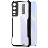 VAKIBO Super Premium Black Border Transparent Case With Corner Protection & Camera Protection Suitable for Vivo Y12s