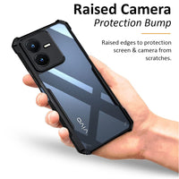 VAKIBO Super Premium Black Border Transparent Case With Corner Protection & Camera Protection Suitable for Vivo Y22s