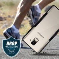VAKIBO Best Selling Black and Transparent Back Cover Case Made With Soft TPU and Acrylic With 4 Corner and Camera Protection Suitable for Samsung Galaxy J6