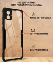 VAKIBO Super Premium Black Border Transparent Case With Corner Protection & Camera Protection Suitable for Samsung Galaxy M13