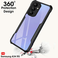 VAKIBO Super Premium Black Border Transparent Case With Corner Protection & Camera Protection Suitable for Samsung A34 5G