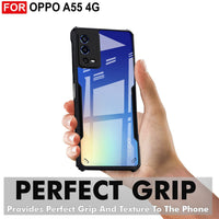 VAKIBO Super Premium Black Border Transparent Case With Corner Protection & Camera Protection Suitable for Oppo A55 4G