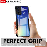 VAKIBO Super Premium Black Border Transparent Case With Corner Protection & Camera Protection Suitable for Oppo A55 4G