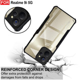 VAKIBO Super Premium Black Border Transparent Case With Corner Protection & Camera Protection Suitable for Realme 9i 5G