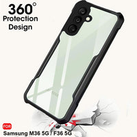 VAKIBO Super Premium Black Border Transparent Case With Corner Protection & Camera Protection Suitable for Samsung Galaxy M36