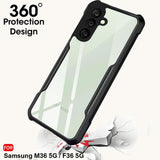 VAKIBO Super Premium Black Border Transparent Case With Corner Protection & Camera Protection Suitable for Samsung Galaxy M36