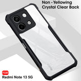 VAKIBO Super Premium Black Border Transparent Case With Corner Protection & Camera Protection Suitable for Mi Redmi Note 13
