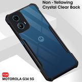 VAKIBO Super Premium Black Border Transparent Case With Corner Protection & Camera Protection Suitable for Moto G34