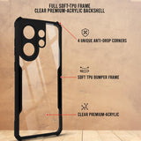 VAKIBO Best Selling Black and Transparent Coloured Made With Soft TPU and Acrylic Back Cover Case With 4 Corner and Camera Protection Suitable for Vivo X200 FE