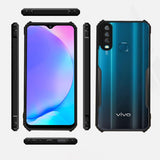 VAKIBO Best Selling Black and Transparent Coloured Made With Soft TPU and Acrylic Back Cover Case With 4 Corner and Camera Protection Suitable for Vivo Y12