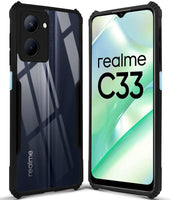 VAKIBO Super Premium Black Border Transparent Case With Corner Protection & Camera Protection Suitable for Realme C33
