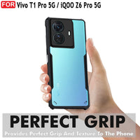 VAKIBO Super Premium Black Border Transparent Case With Corner Protection & Camera Protection Suitable for Vivo T1 Pro 5G