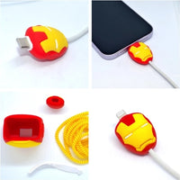 Cartoon 3D Design Protective Case Compatible with Samsung 25W | Adapter Charger Protective Cover for Samsung 25W Power Adapter Charger with Wire Saver. (Iron-Man)(For Samsung)