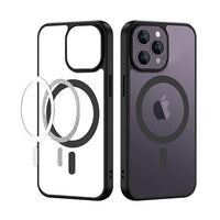 VAKIBO Megnatic Magsafe Transparent Soft with Hard back Back Cover Case With Camera Protection Ring Suitable for Apple iPhone 14 Pro Max
