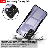 VAKIBO Super Premium Black Border Transparent Case With Corner Protection & Camera Protection Suitable for Samsung S21