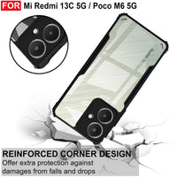 VAKIBO Super Premium Black Border Transparent Case With Corner Protection & Camera Protection Suitable for Mi Redmi 13C 5G