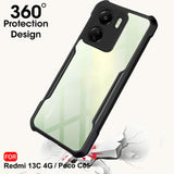 VAKIBO Super Premium Black Border Transparent Case With Corner Protection & Camera Protection Suitable for Mi Redmi 13C 4G