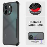 VAKIBO Best Selling Black and Transparent Coloured Made With Soft TPU and Acrylic Back Cover Case With 4 Corner and Camera Protection Suitable for Vivo Y38