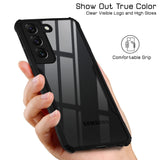 VAKIBO Best Selling Black and Transparent Coloured Made With Soft TPU and Acrylic Back Cover Case With 4 Corner and Camera Protection Suitable for Samsung Galaxy S22 Plus